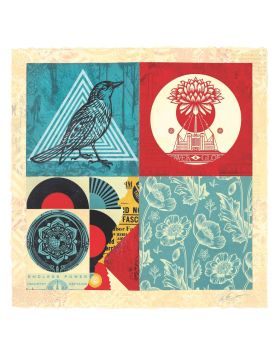 Shepard Fairey - Modular Discourse 27 - Unique Work - Mixed Media on Paper - 2022