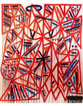 Solomostry - Crossed Red - 2022 - 150,5 x 180 cm