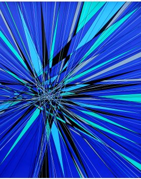 Thomas Canto - Magnetar Blue - Mixed media on wood and plexiglass box with nylon threads - 80 x 100 x 20 cm - 2015