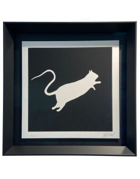 Blek le Rat - White rat (on black background) - 2020 - 34 x 34 cm